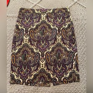 JCrew pencil skirt- purple paisley